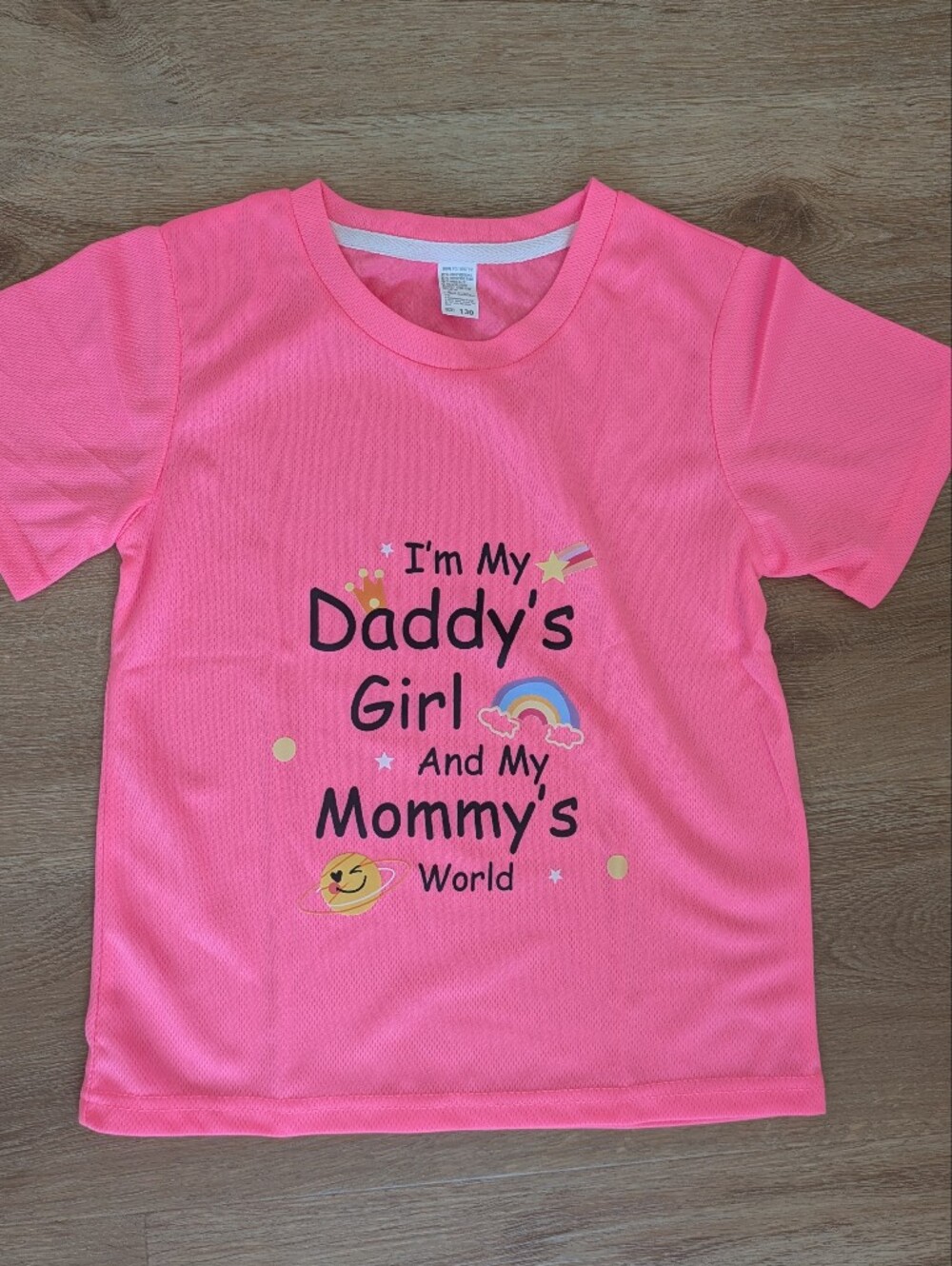 Brand New - Daddy's Girl Mommy's World Pink Graphic Tee